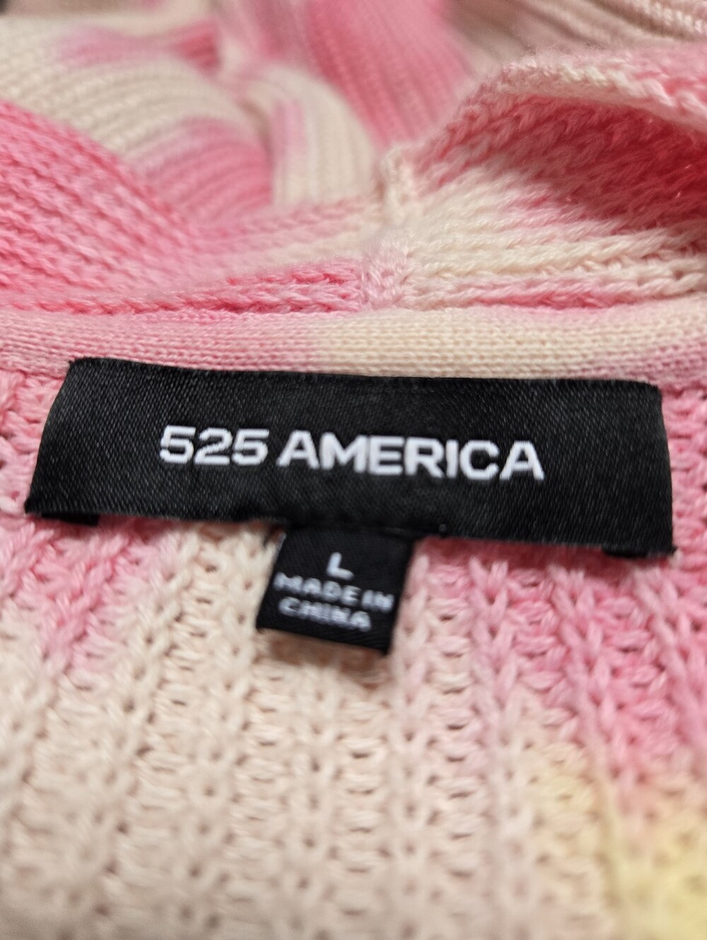 525 America Pastel Tie-Dye Cotton Knit Belted Cardigan. Size Large - Picture 10 of 13